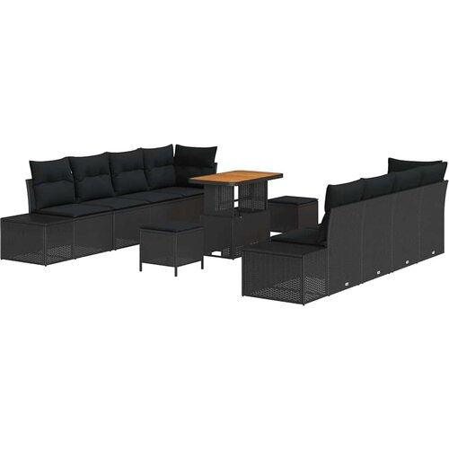  Sjedeća garnitura za vrt Crna 90 x 55 x 71 cm Poli ratan Slike