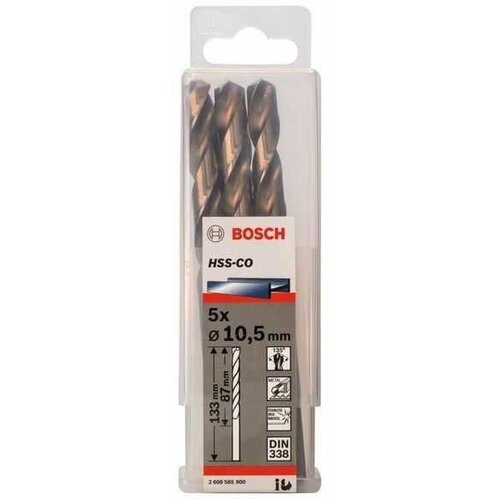 Bosch burgija za metal hss-co/ din 338 2608585900/ 10/5 x 87 x 133 mm Slike