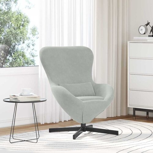  Jajolika fotelja Svijetlo siva 63 x 73 x 90 cm Baršun Cene