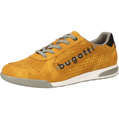 Bugatti Športni čevlji z vezalkami 'Trevor' zlato-rumena / črna