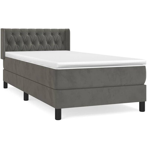 Box spring krevet s madracem tamnosivi 90x200 cm bar&amp;scaron;unasti Slike