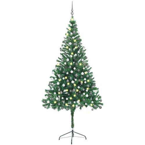vidaXL Umetna novoletna jelka z LED lučkami in bučkami 210 cm 910 vej, (20670562) Cene