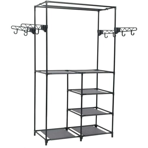  Stojalo za oblačila jeklo in netkano blago 87x44x158 cm črno, (20771642) Cene