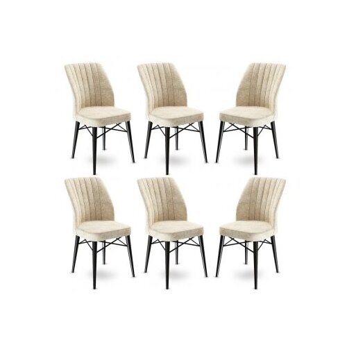 Hanah home Set 6 trpezarijskih stolica Flex Krem-Crni Cene