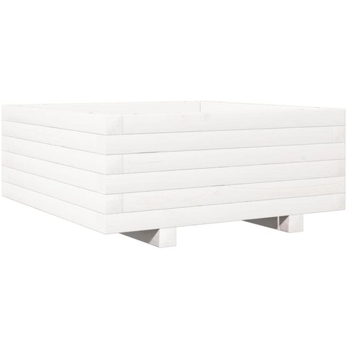Maison Chic Vrtno cvetlično korito - Cvetlični Lonec belo 60x60x26,5 cm trdna borovina, (21790195) Cene