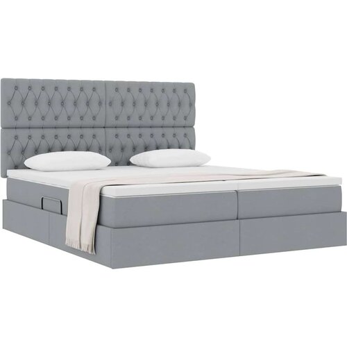  Krevet s od storage Svijetlo siva 180 x 200 cm Lažna koža Slike
