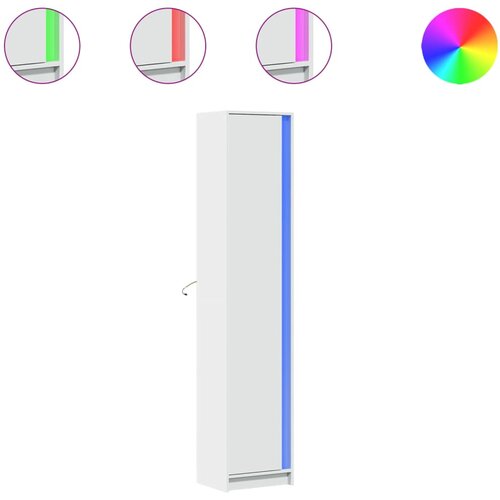 Maison Chic Visoka omara - Komoda - Predalnik z LED bel 41,5x32,5x200 cm inženirski les, (21719614) Cene