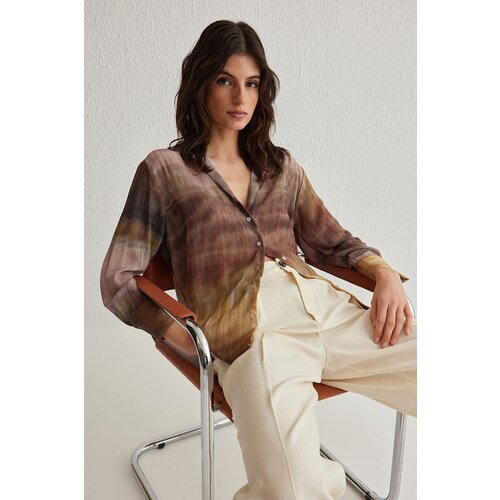 Trendyol Multicolored Color Transitional Chiffon Fabric Regula Regular Pattern Woven Shirt Slike