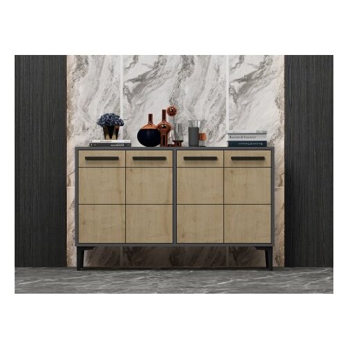 Hanah home TV polica Stria Anthracite Sapphire Oak Cene