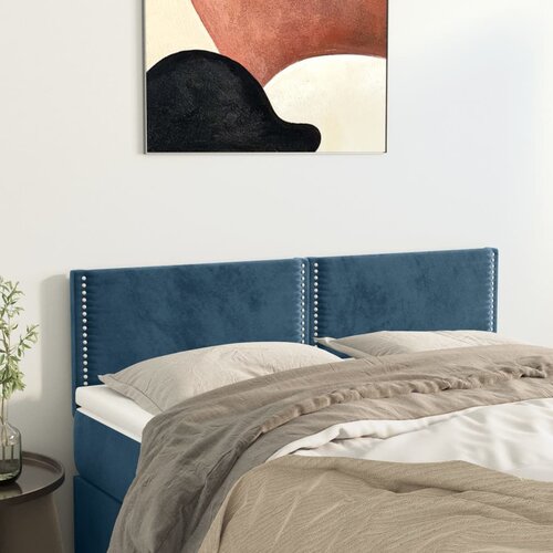 vidaXL Posteljno vzglavje 2 kosa temno modro 72x5x78/88 cm žamet Cene
