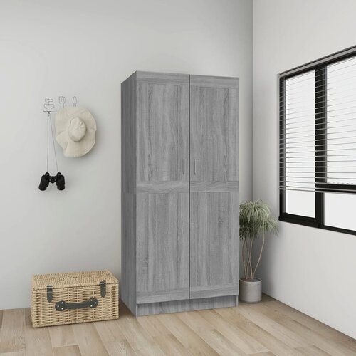 VidaXL garderobna omara siva sonoma 82,5x51,5x180 cm inženirski les Slike