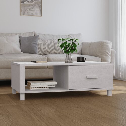  Stolić za kavu HAMAR bijeli 100x55x35 cm od masivne borovine Slike