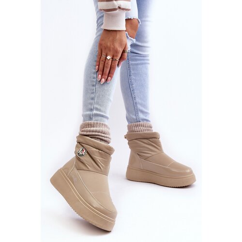 Boto marka niezdefiniowana Women's Slip-On Snow Boots Platform Beige Gattea Cijene