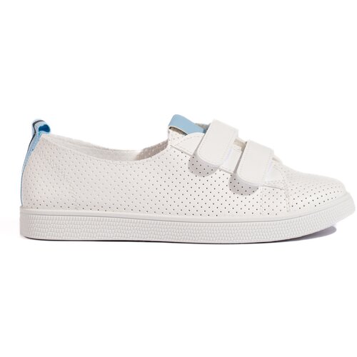 Shelvt Women's white sneakers with velcro Cene
