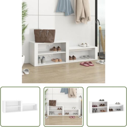 The Living Store Omarica za čevlje visok sijaj bela 150x35x45 cm inženirski les - Omarica Za Čevlje, (21744523) Cene