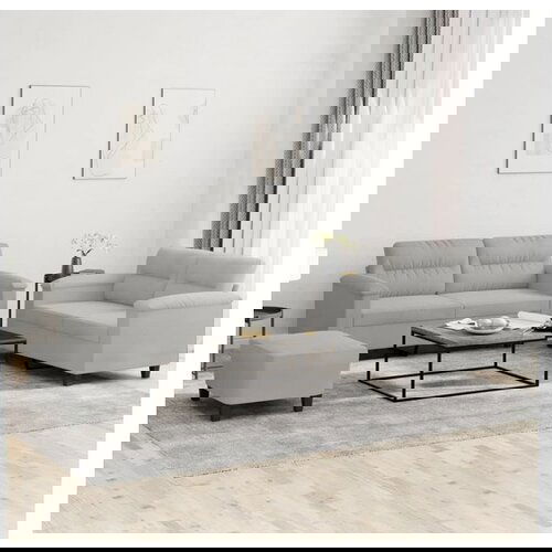vidaXL 3-dijelni set sofa s jastucima svjetlosivi od mikrovlakana Cene