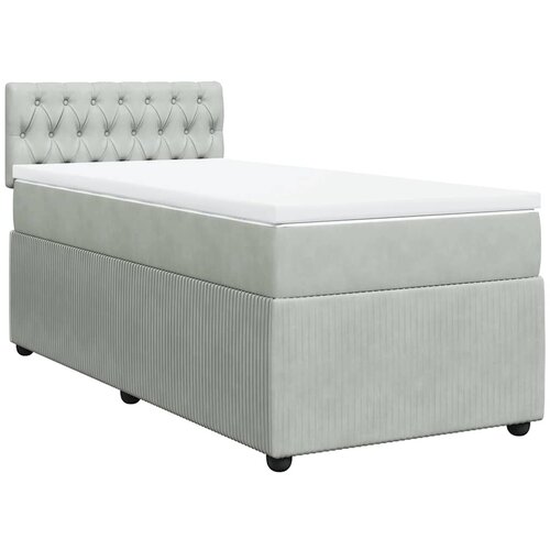 Box spring krevet s madracem svjetlosivi 80 x 200 cm bar&amp;scaron;unasti Slike