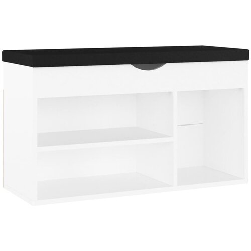 Maison Chic Klop za čevlje - Sedež za čevlje z blazino bela 80x30x47 cm inženirski les, (21778148) Cene