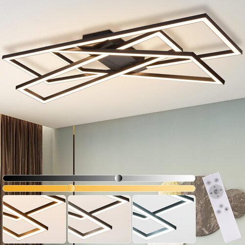 Nettlife Črna 45W zatemnljiva LED stropna svetilka za dnevno sobo, pisarno, otro&scaron;ko sobo, (22111203) Cene