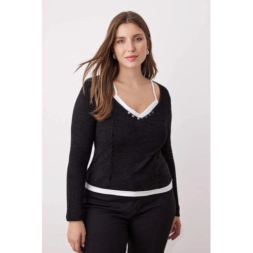 Trendyol Ženska bluza Tbbaw26Af00043, Crna Cene