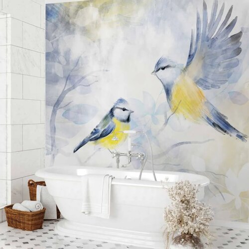  Foto tapeta - Watercolor Tit - First Variant 100x70 Vodootporna Slike