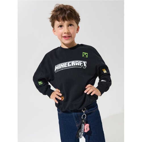 Sinsay Pamučna crewneck majica s vezom Minecraft Slike