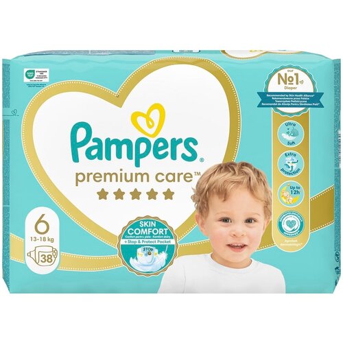 Pampers Premium Care pelene, veličina 6, 38 komada, 13 kg+ Slike