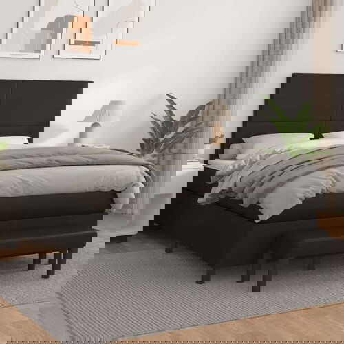  Krevet s oprugama i madracem crni 140 x 190 cm od umjetne kože Cijene