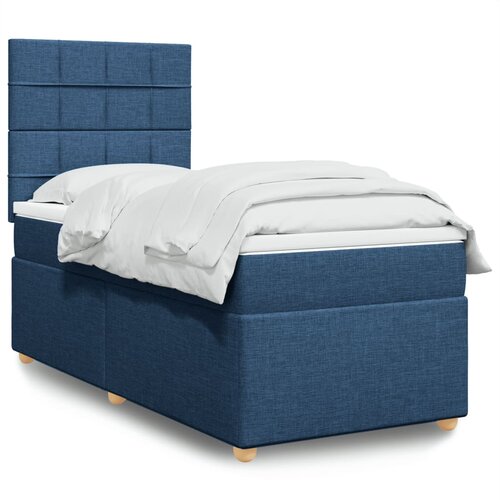 vidaXL Krevet s oprugama i madracem plavi 90 x 200 cm od tkanine Cijene