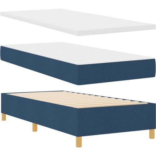 Box Spring Krevet s Madracem u Plavoj - 100x200 cm Slike