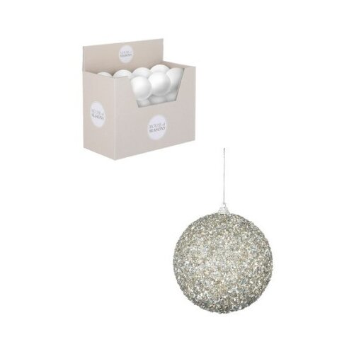 Dekordom novogodišnja dekoracija - hanging bauble 10cm 1143434 - silver - edl ( 041405 ) Cene