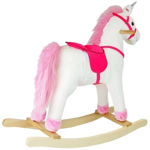 Lean Toys Gugalni konjiček z melodijami bela Unicorn Slike