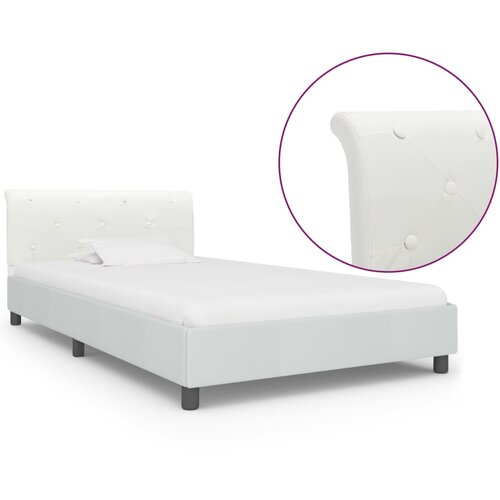  Okvir za krevet od umjetne kože bijeli 90 x 200 cm Slike