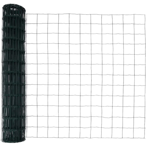  Ograda s postovima Zelena 1 x 25 m Čelik Slike