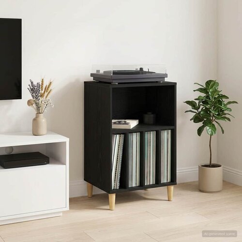  Stalak za gramofon Crni hrast 47 x 39,5 x 74,5 cm Slike