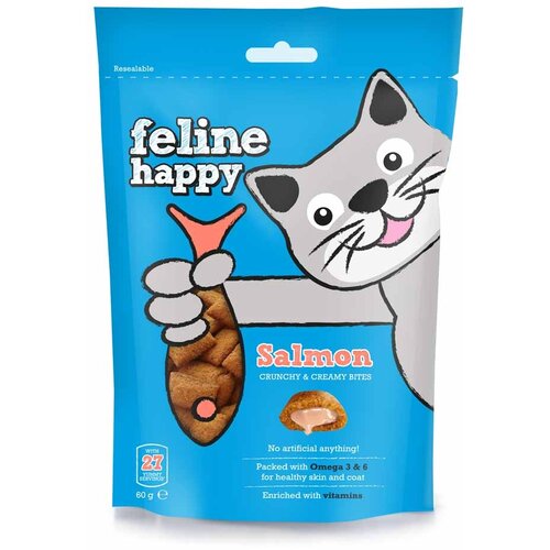 Mark + Chappell Feline Happy poslastica za mačke - Losos 60g Cene