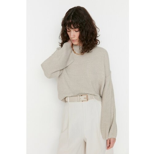 Trendyol Stone Crop and Spanish Sleeve Knitwear Sweater Slike