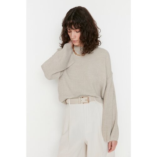 Trendyol Stone Crop and Spanish Sleeve Knitwear Sweater Slike