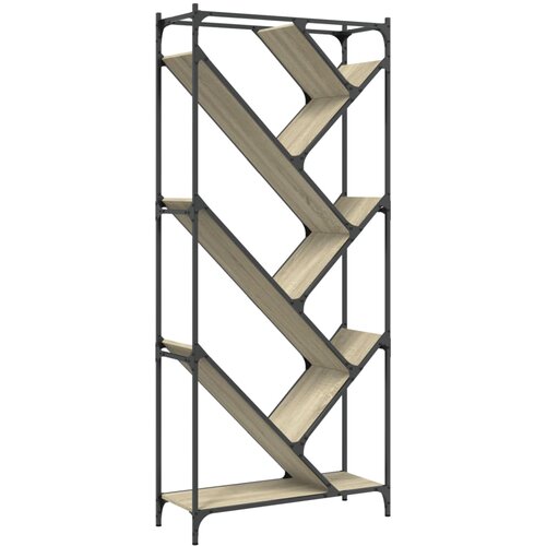 Maison Chic Knjižna omara - Knjižni regal sonoma hrast 79x30x180 cm inžen. les in kovina, (21726157) Cene