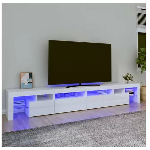  TV omarica z LED lučkami visok sijaj bela 280x36,5x40 cm