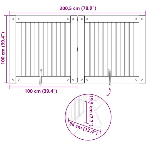  Vrata za pse s postoljem 2 pcs Dimljeni hrast 100 x 100 cm Slike