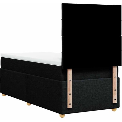  Krevet s oprugama i madracem crni 100 x 200 cm od tkanine Slike