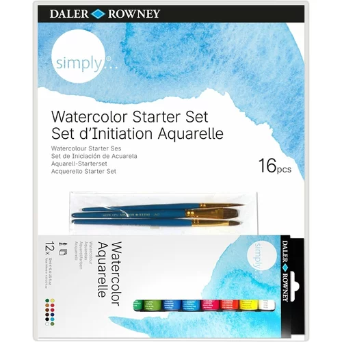 DALER ROWNEY Komplet akvarelnih barv Simply 12 x 12 ml Starter Set