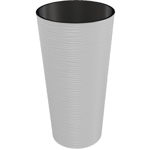  Visoka okrugla posuda za biljke Aurora (Vanjska dimenzija (ø x V): 30 x 57 cm, Plastika, Bijele boje) Cijene