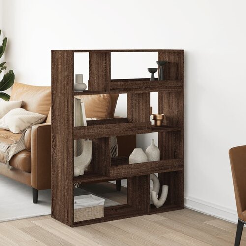 VidaXL Pregrada za prostor rjav hrast 100x33x125,5 cm inženirski les Slike