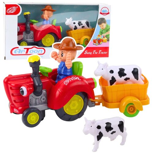  Interaktivni farmerski traktor s prikolicom, figurom krave, svjetlima i zvukovima Cene