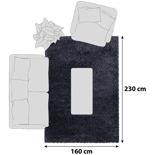 XXXL Antracitno sivi tepih 160x230 cm Fluffy &amp;ndash; Slike