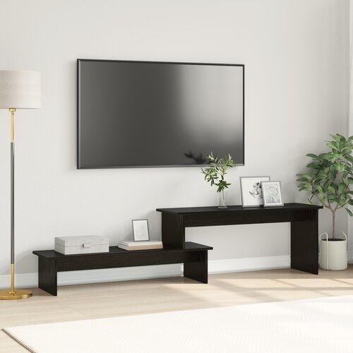 vidaXL TV omarica s polico Črni hrast 180 x 30 x 43 cm Konstruiran les Cene