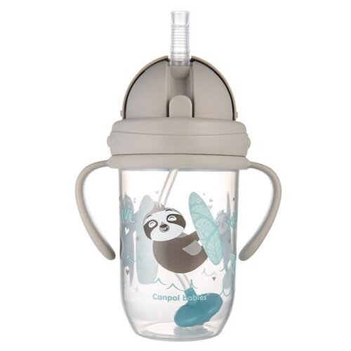  Canpol babies non-spill sportska solja sa slamcicom (teg) 270ml 56/606 exotic grey Cene