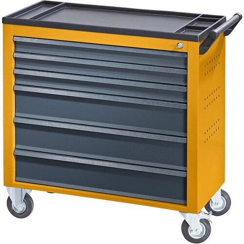 eurokraft pro Delavniški voziček JUMBO, s 6 predali po celotni širini, VxŠxG 935 x 900 x 460 mm, melonino rumena Cene